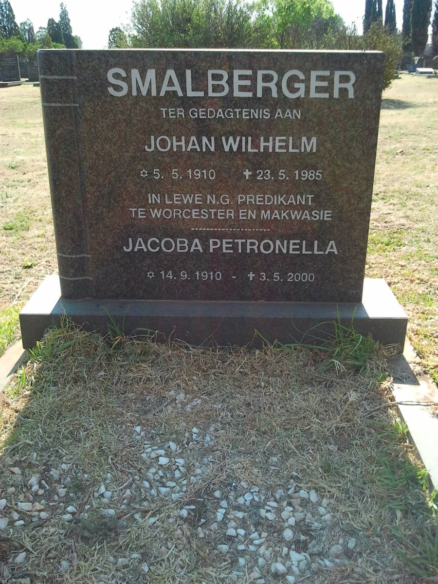 SMALBERGER Johan Wilhelm 1910-1985 &amp; Jacoba Petronella 1910-2000