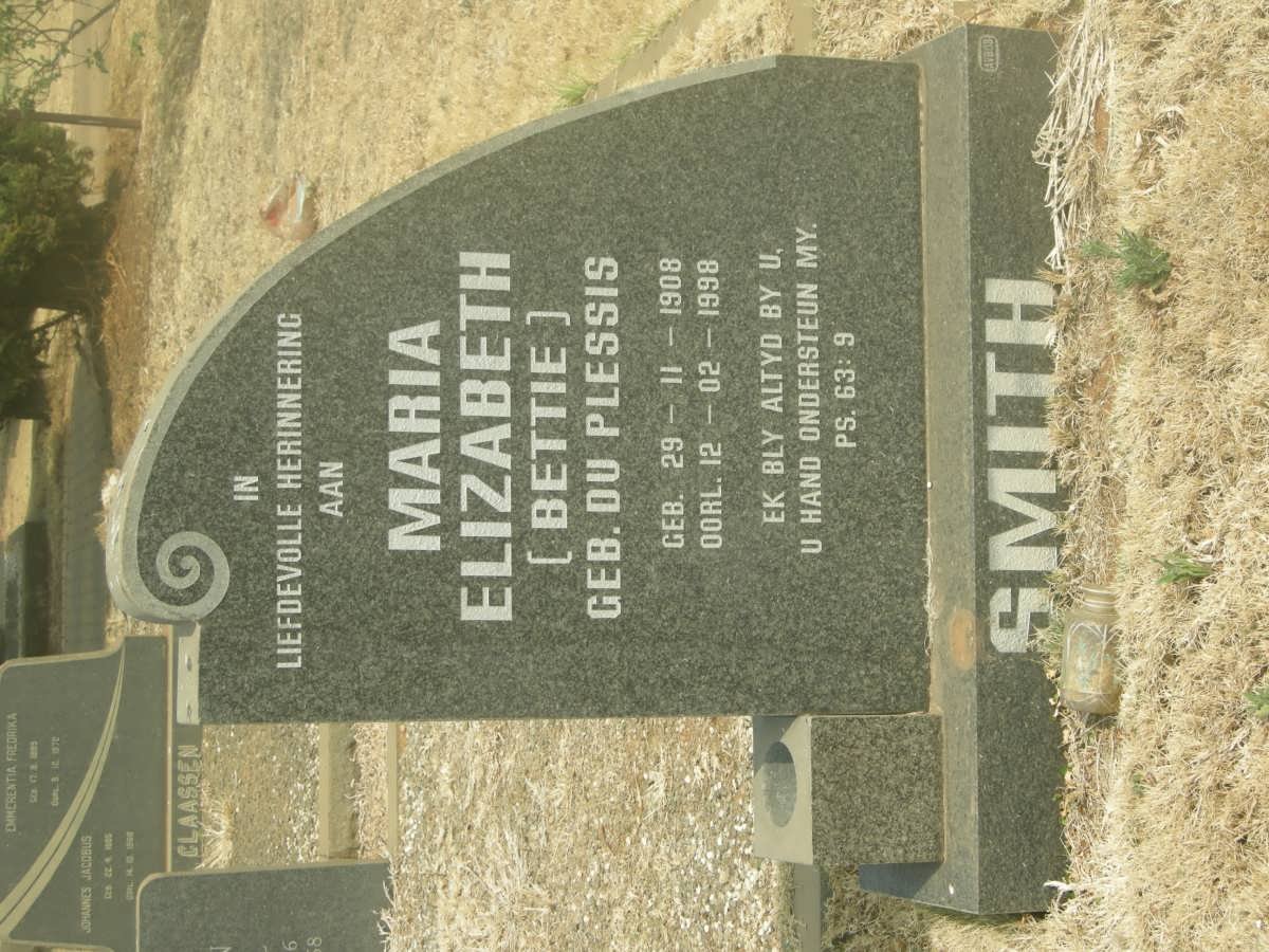 SMITH Maria Elizabeth nee DU PLESSIS 1908-1998