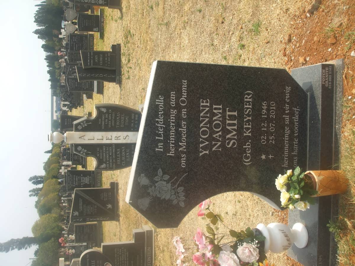 SMIT Yvonne Naomi nee KEYSER 1946-2010