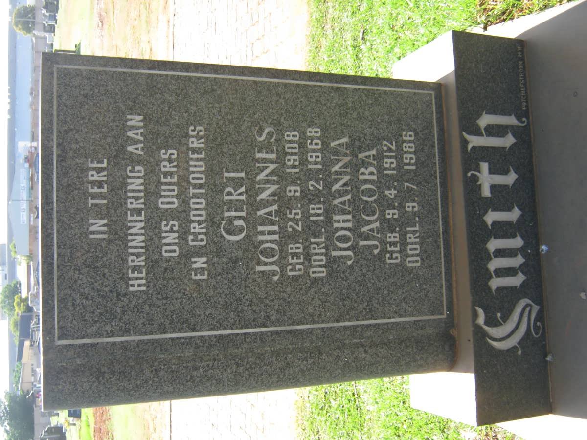 SMITH Gert Johannes 1908-1968 &amp; Johanna Jacoba 1912-1986