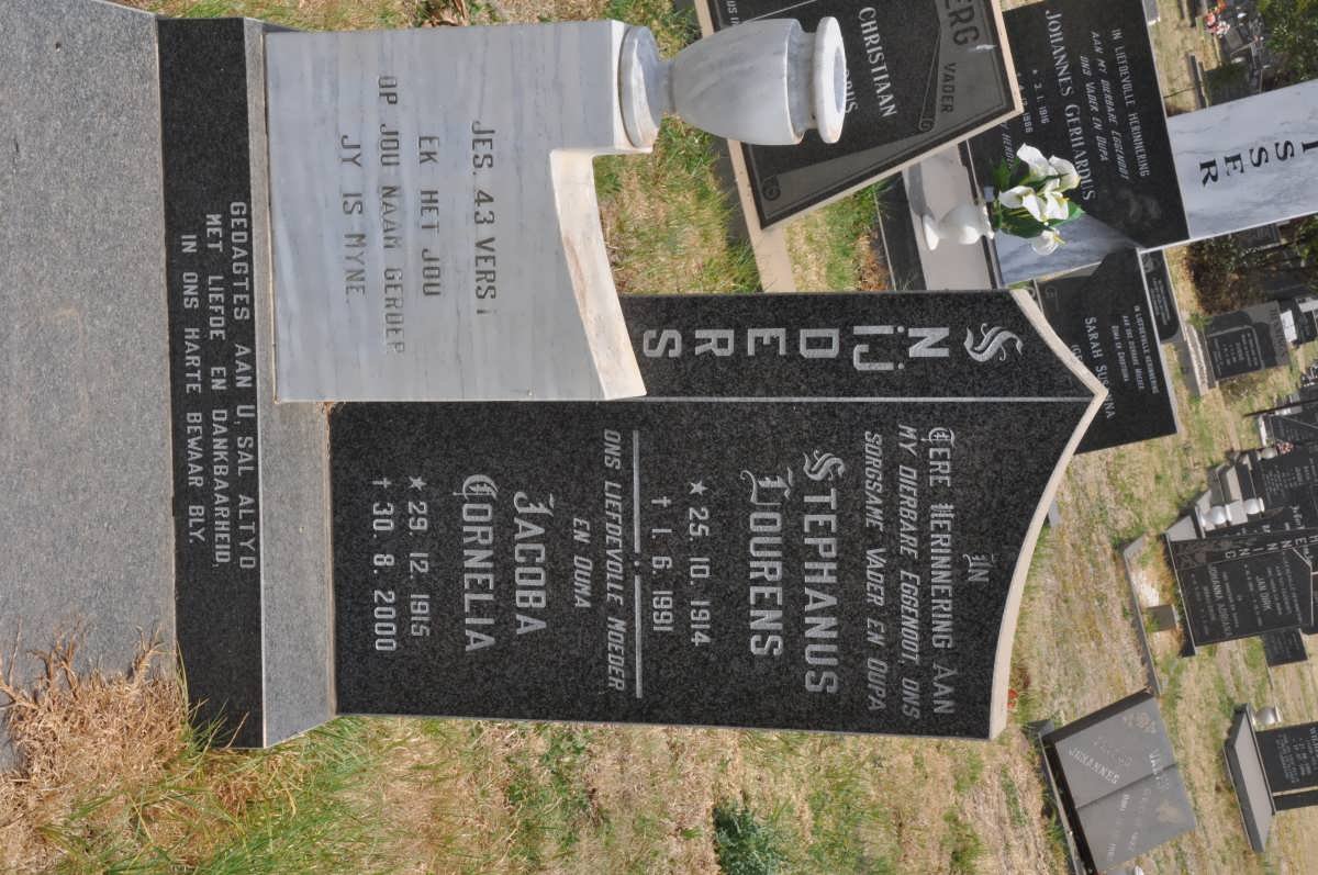 SNIJDERS Stephanus Lourens 1914-1991 &amp; Jacoba Cornelia 1915-2000
