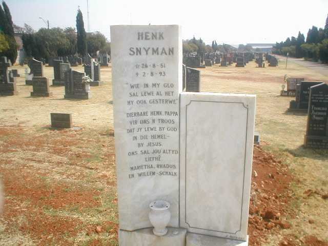 SNYMAN Henk 1951-1993