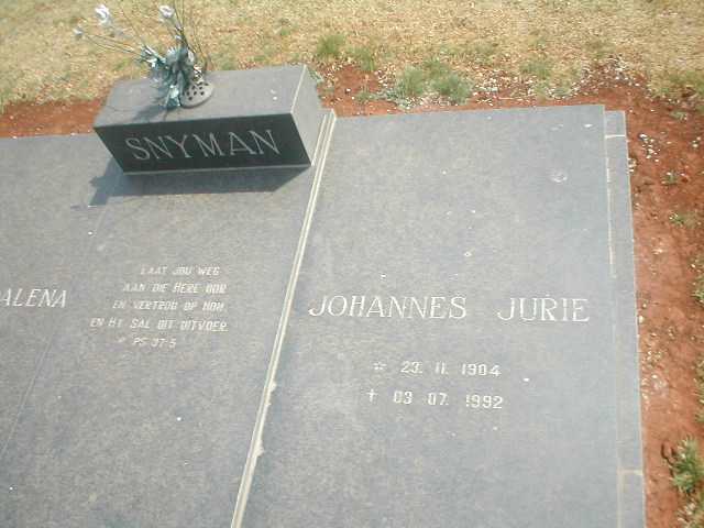 SNYMAN Johannes Jurie 1904-1992