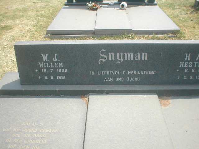 SNYMAN Willem J. 1899-1981