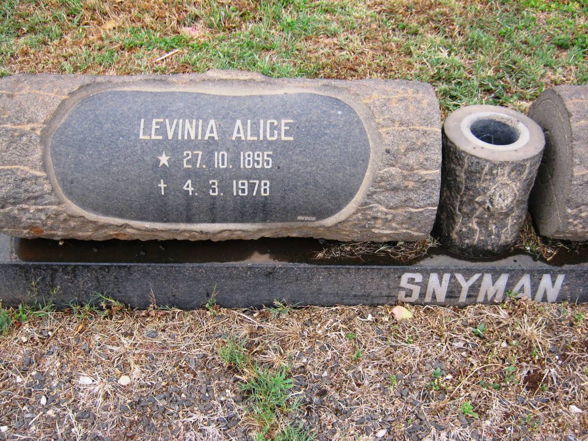 SNYMAN Levinia Alice 1895-1978