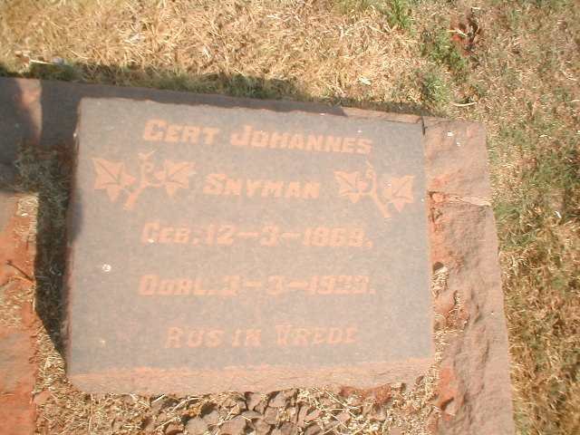 SNYMAN Gert Johannes 1869-1933