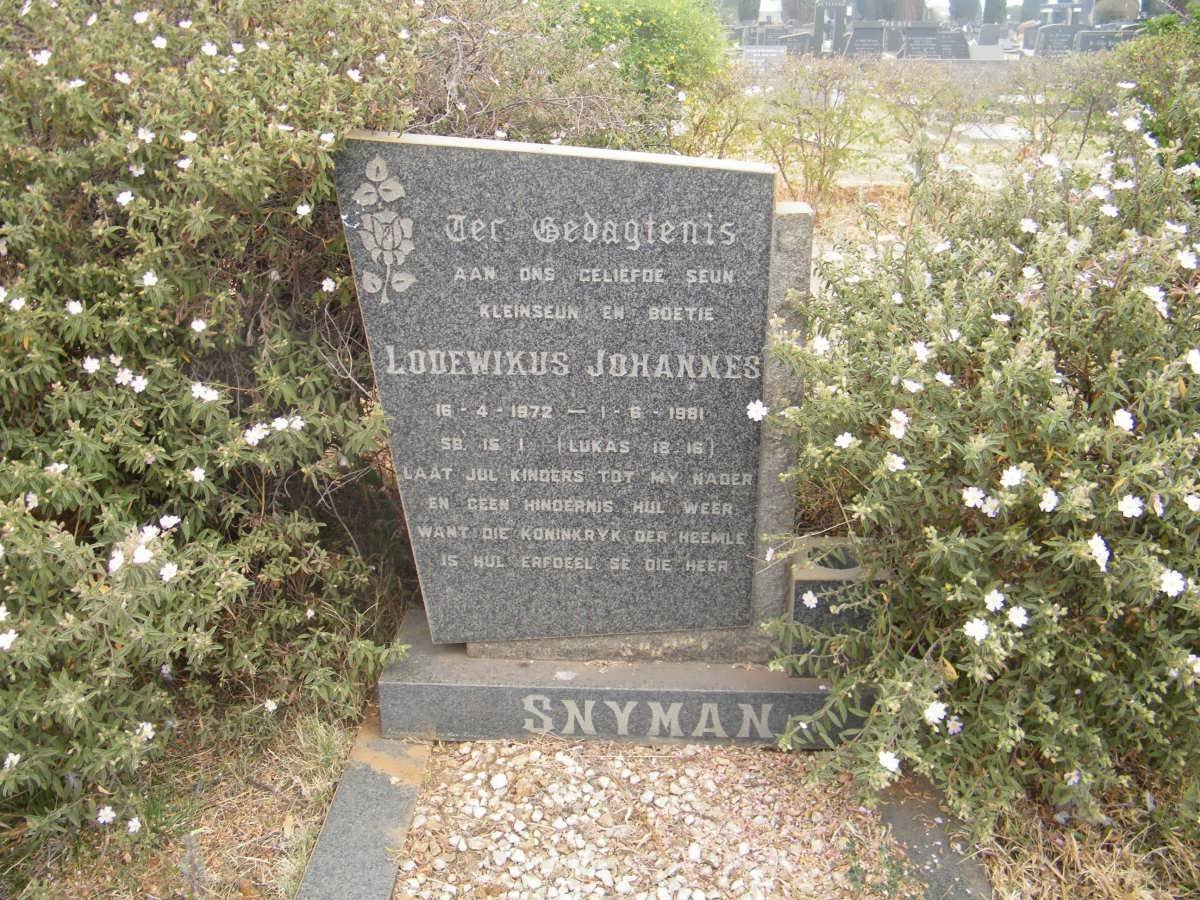 SNYMAN Lodewikus Johannes 1972-1981