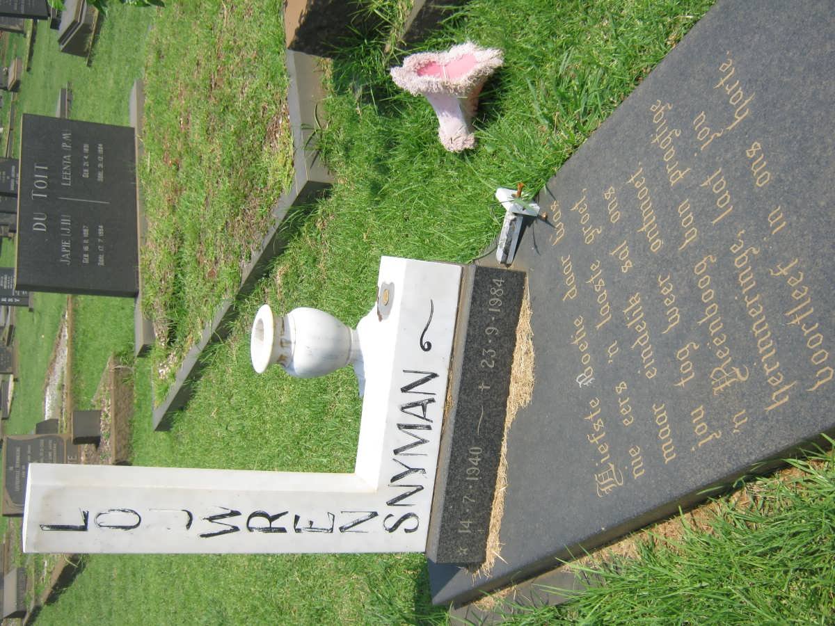 SNYMAN Louwrens 1940-1984