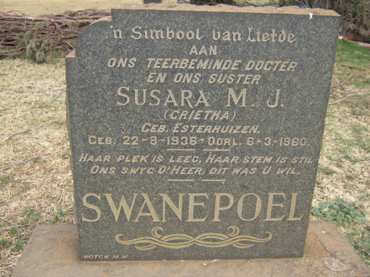 SWANEPOEL Susara M.J. nee ESTERHUIZEN 1936-1960