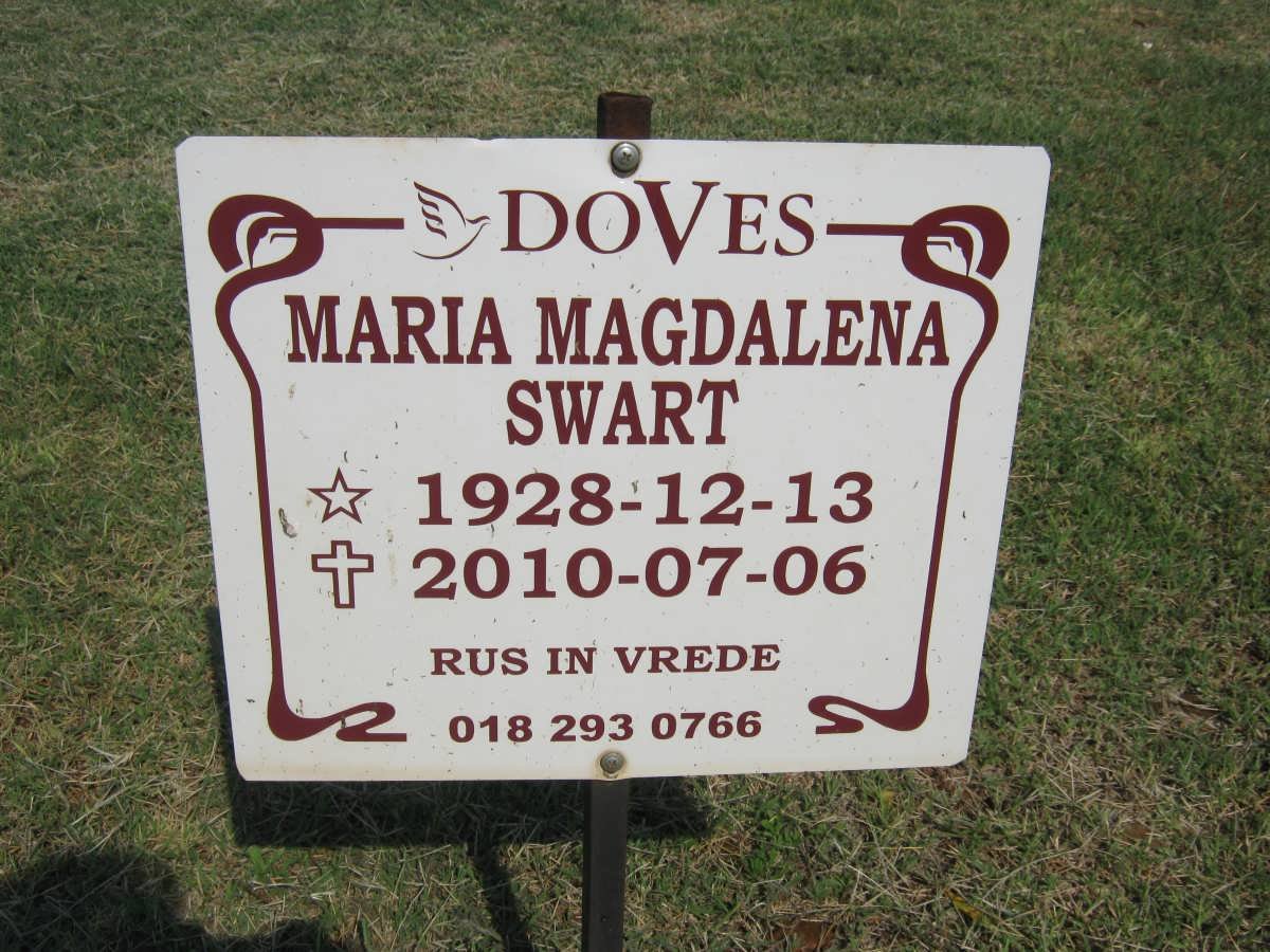 SWART Maria Magdalena 1928-2010