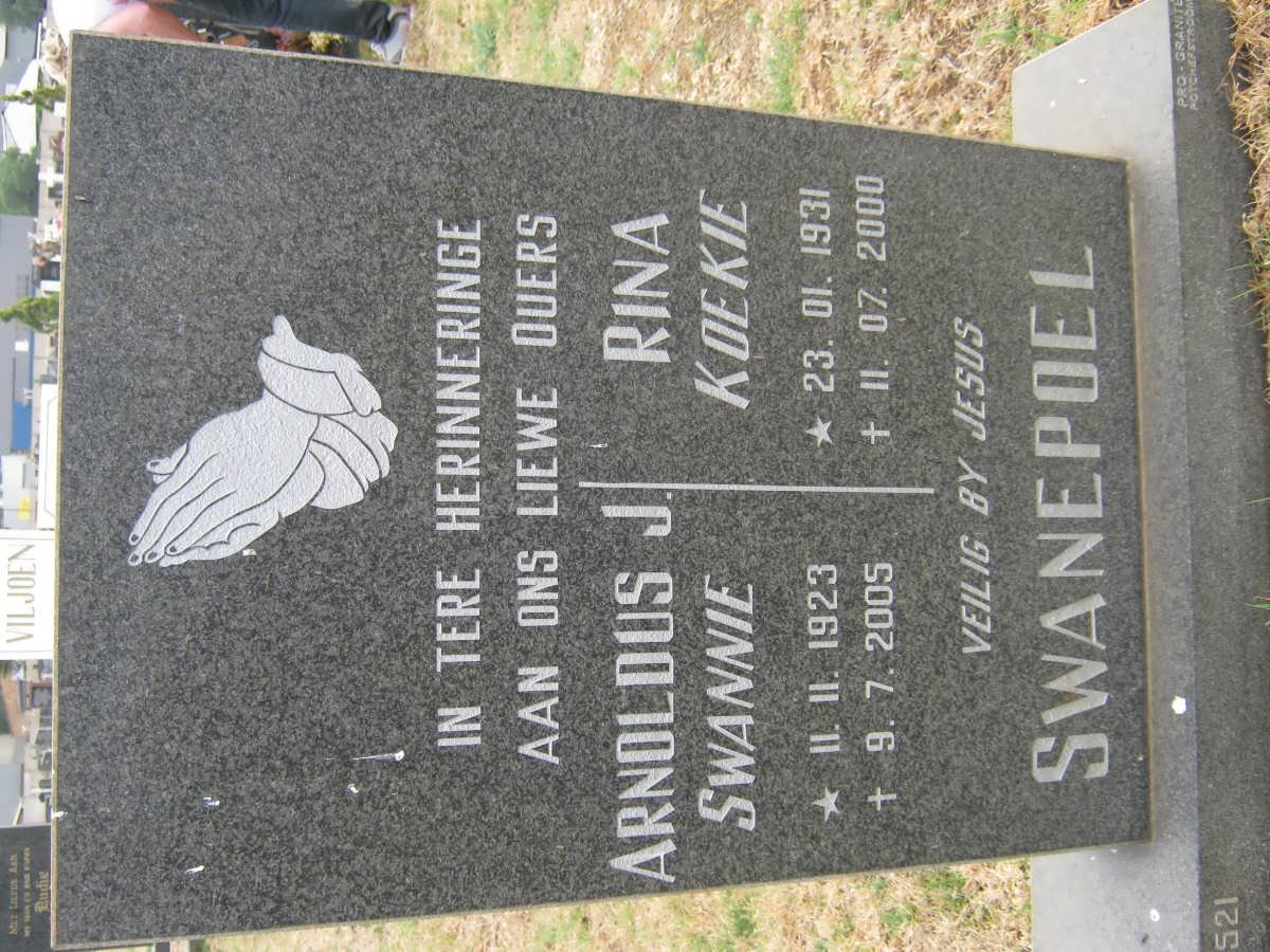 SWANEPOEL Arnoldus J. 1923-2005 &amp; Rina 1931-2000