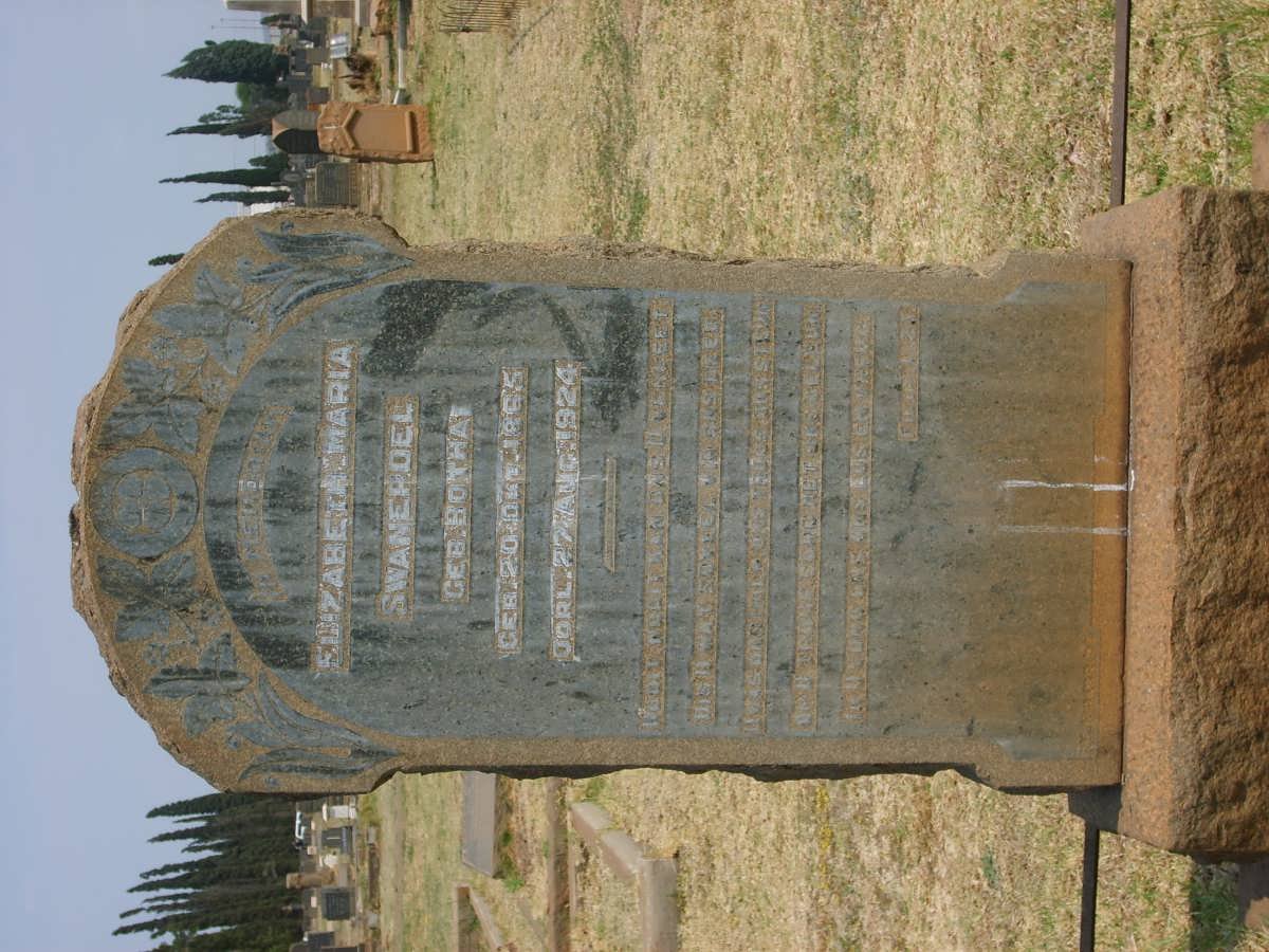 SWANEPOEL Elizabeth Maria nee BOTHA 1865-1924