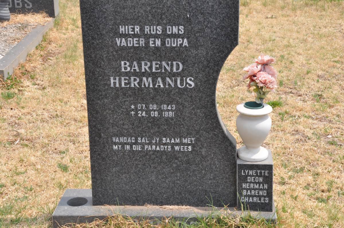 SWART Barend Hermanus 1943-1991