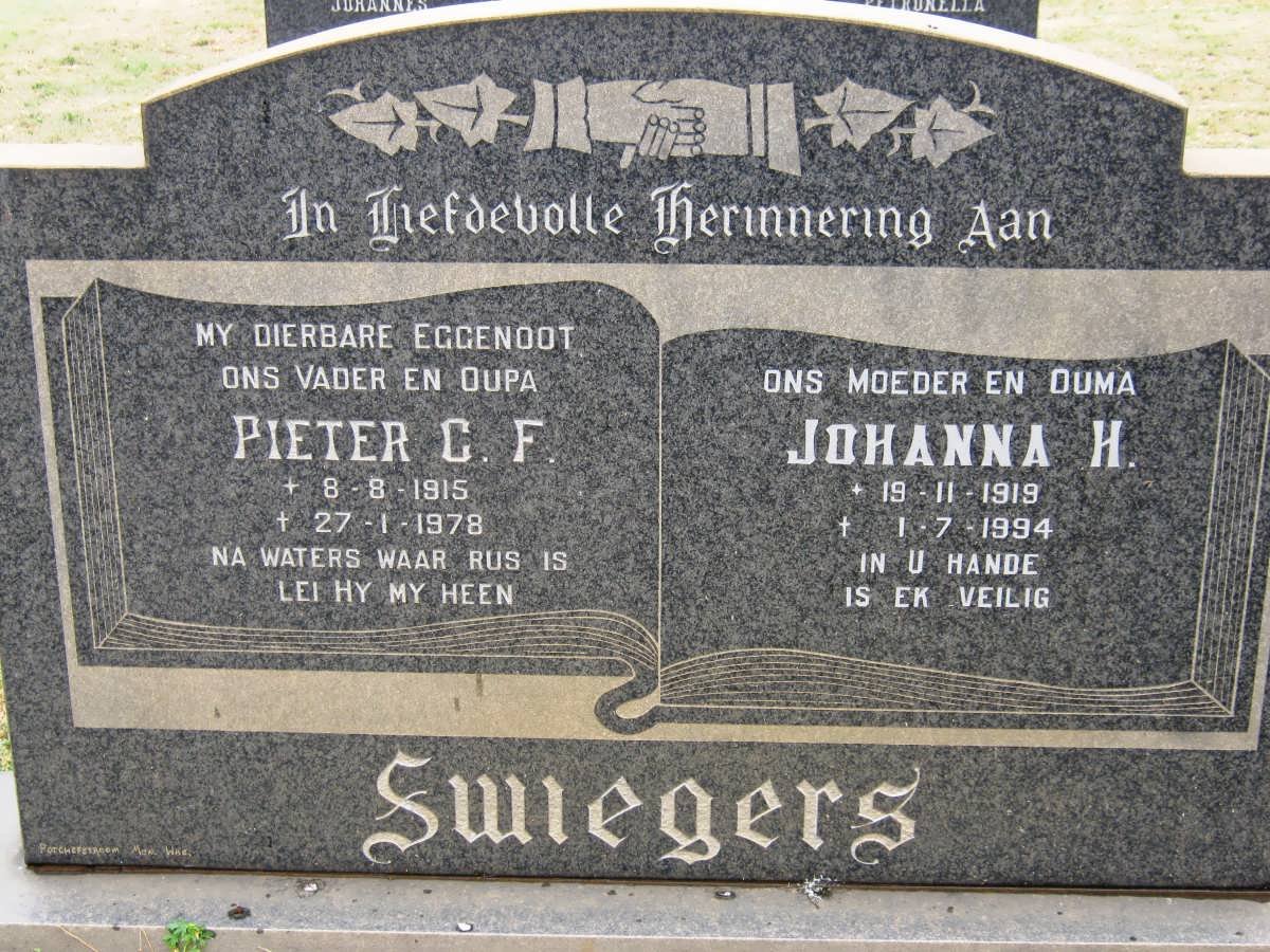 SWIEGERS Pieter C.F. 1915-1978 &amp; Johanna H. 1919-1994