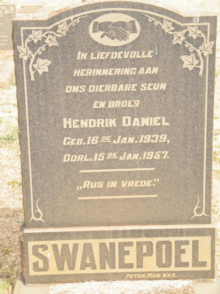 SWANEPOEL Hendrik Daniel 1939-1957