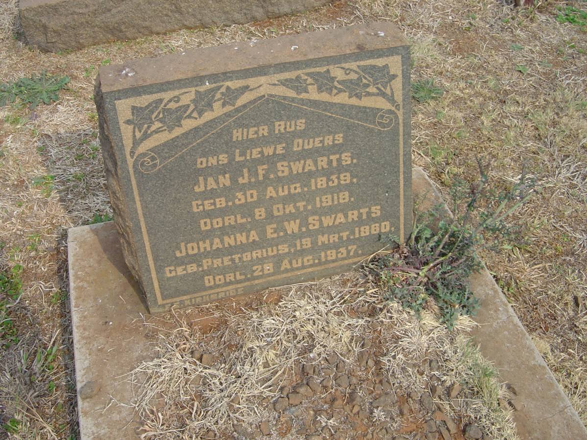 SWARTS Jan J.F. 1859-1918 &amp; Johanna E.W. PRETORIUS 1860-1957