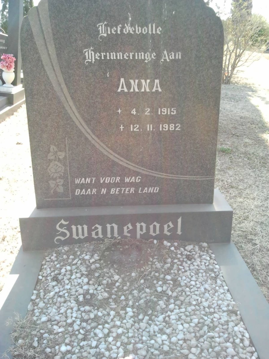 SWANEPOEL Anna 1915-1982