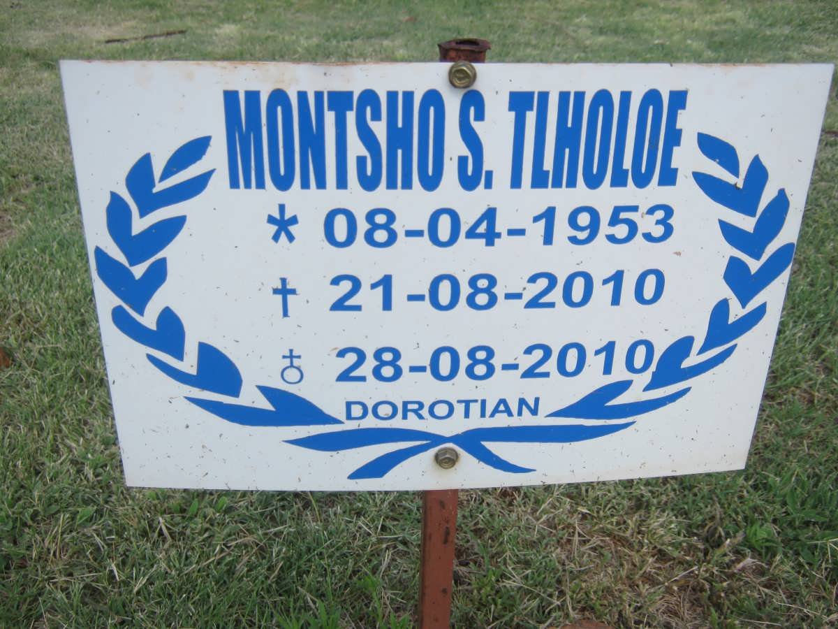 TLHOLOE Montsho S. 1953-2010