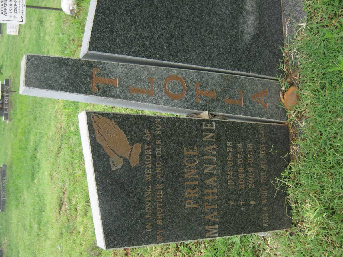 TLOTLA Prince Mathanjane 1974-2009