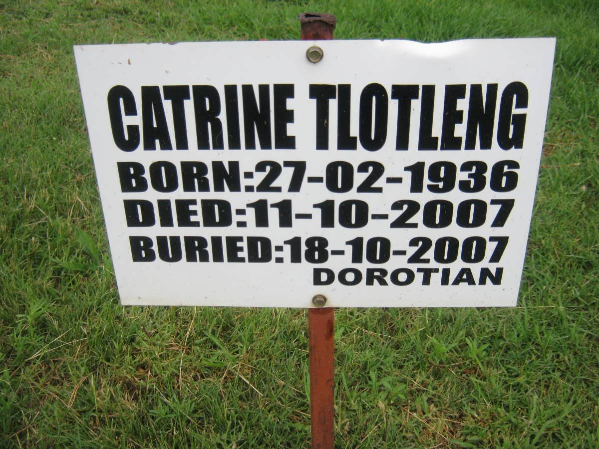 TLOTLENG Catrine 1936-2007