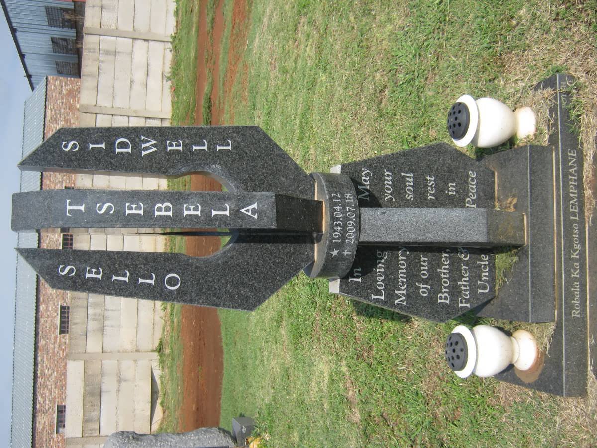 TSEBELA Sello Sidwell 1943-2009
