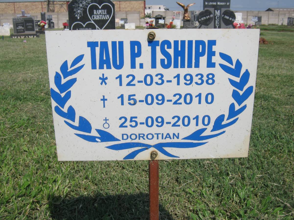 TSHIPE Tau P. 1938-2010