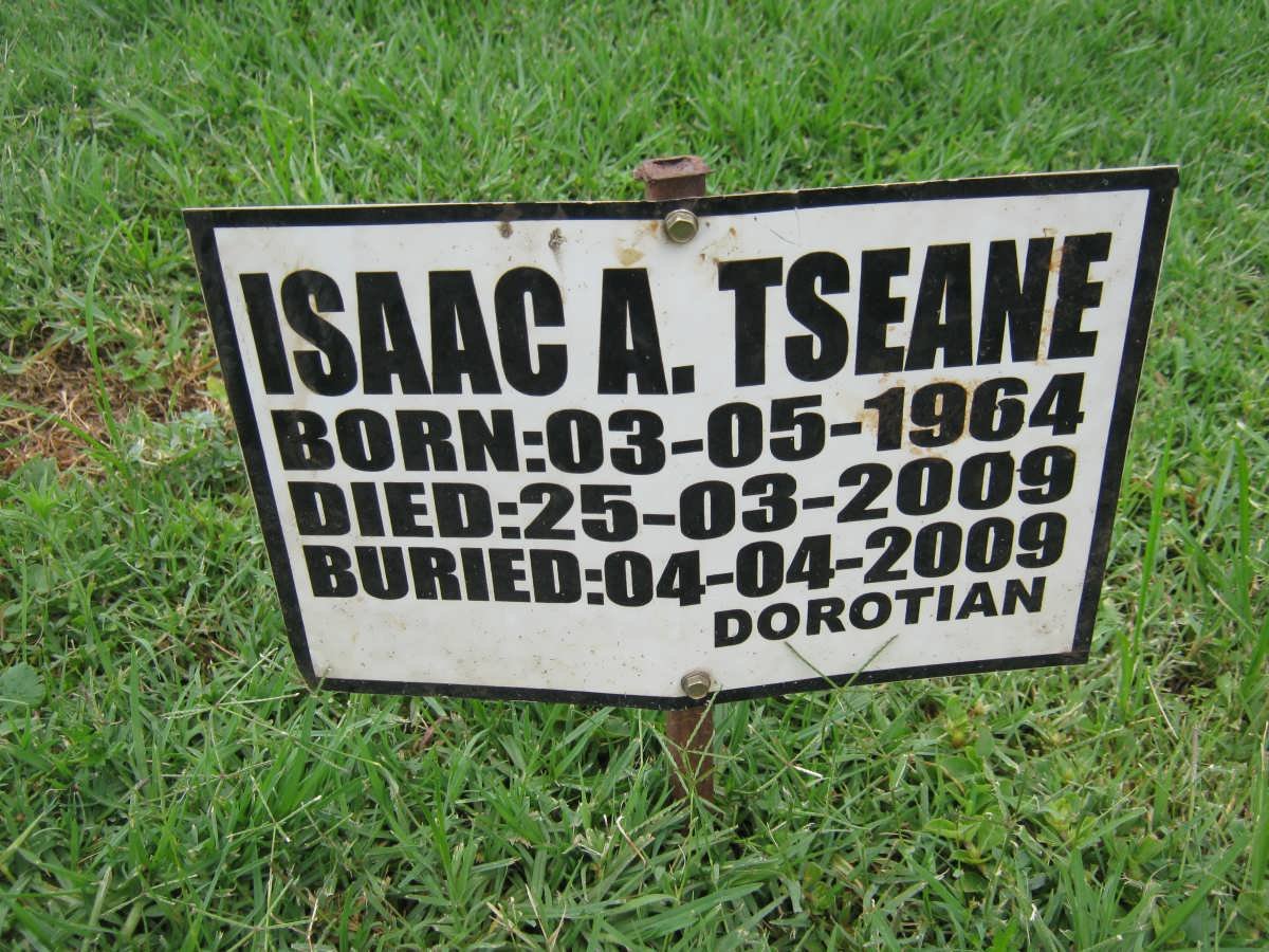 TSEANE Isaac A. 1964-2009