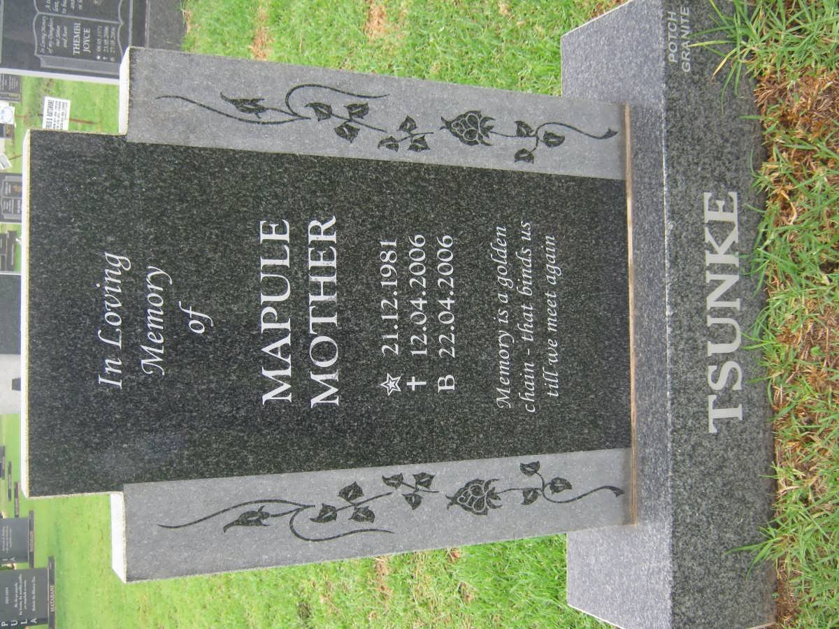 TSUNKE Mapule Mother 1981-2006