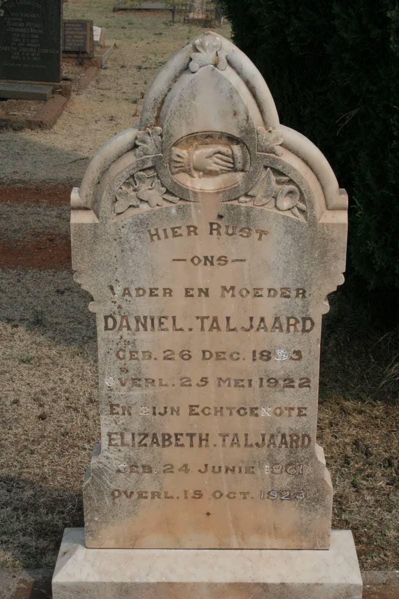 TALJAARD Daniel 1853-1922 &amp; Elizabeth 1861-1923