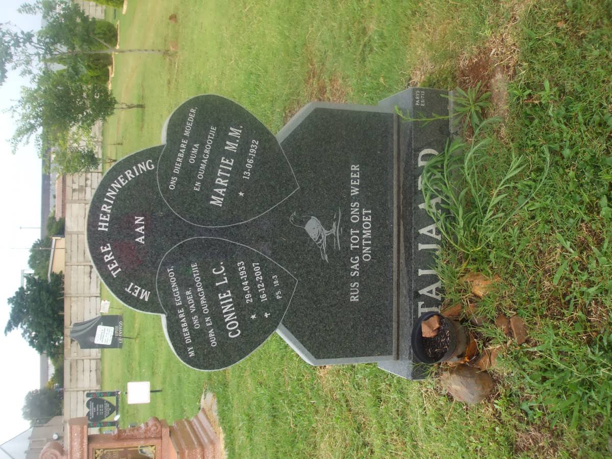 TALJAARD Connie L.C. 1933-2007 &amp; Martie M.M. 1932-