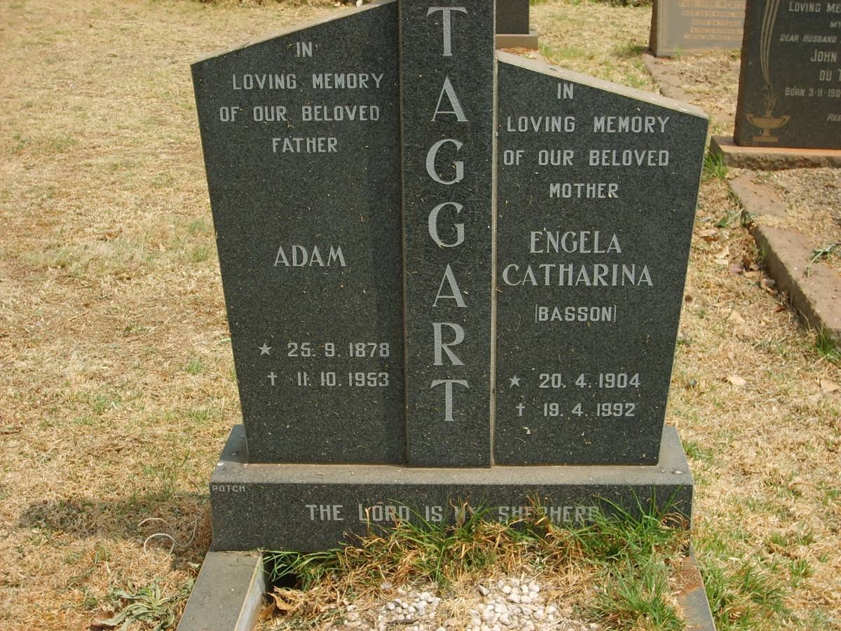 TAGGART Adam 1878-1953 &amp; Engela Catharina BASSON 1904-1992