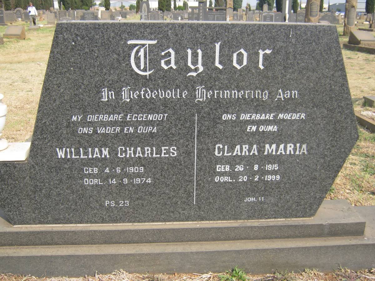 TAYLOR William Charles 1909-1974 &amp; Clara Maria 1915-1999