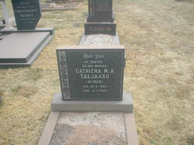 TALJAARD Catriena M.A. nee DE BEER 1909-1948