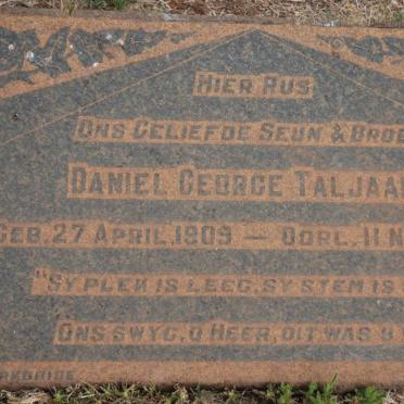 TALJAARD Daniel George 1909-1930