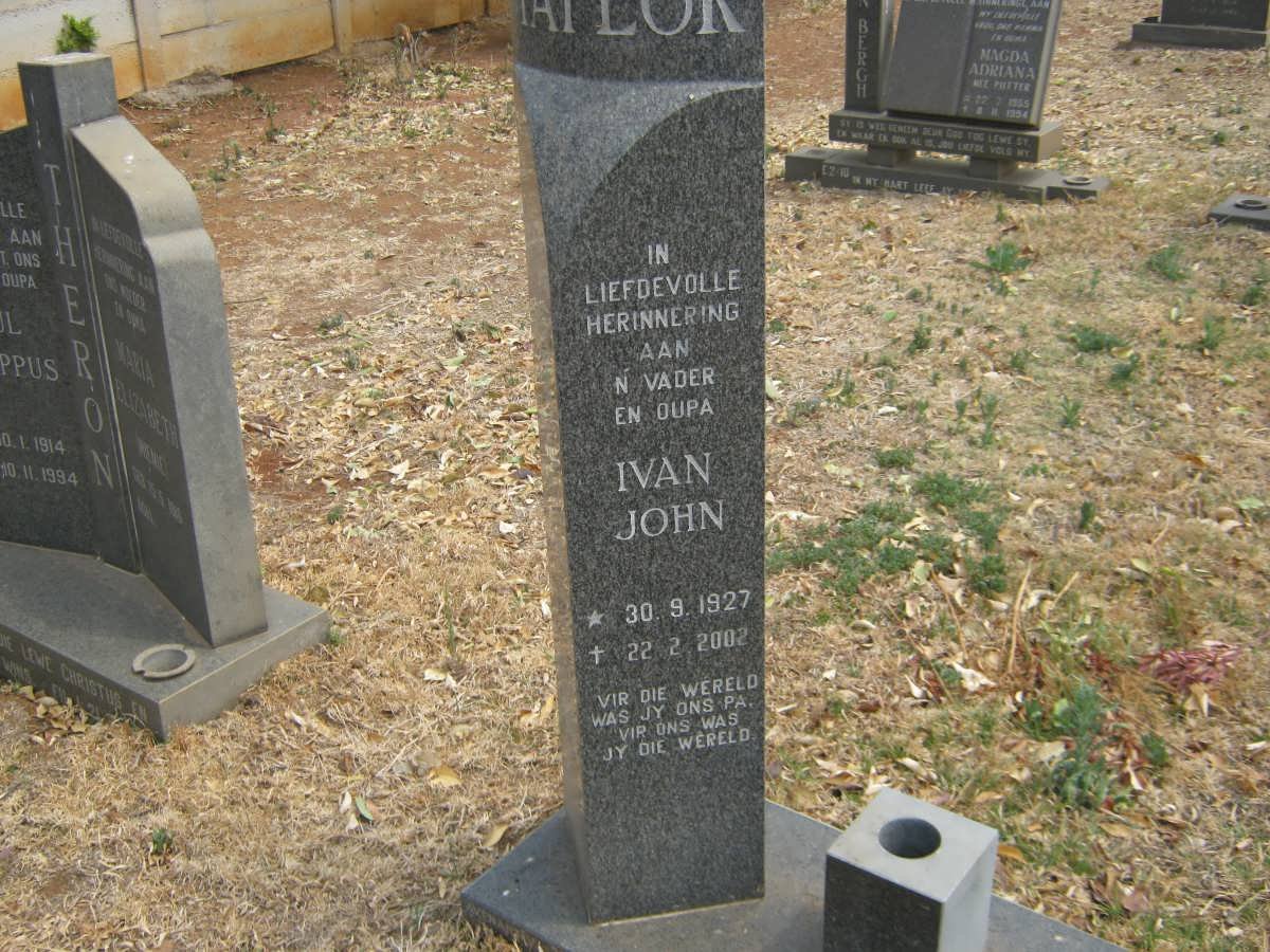 TAYLOR Ivan John 1927-2002