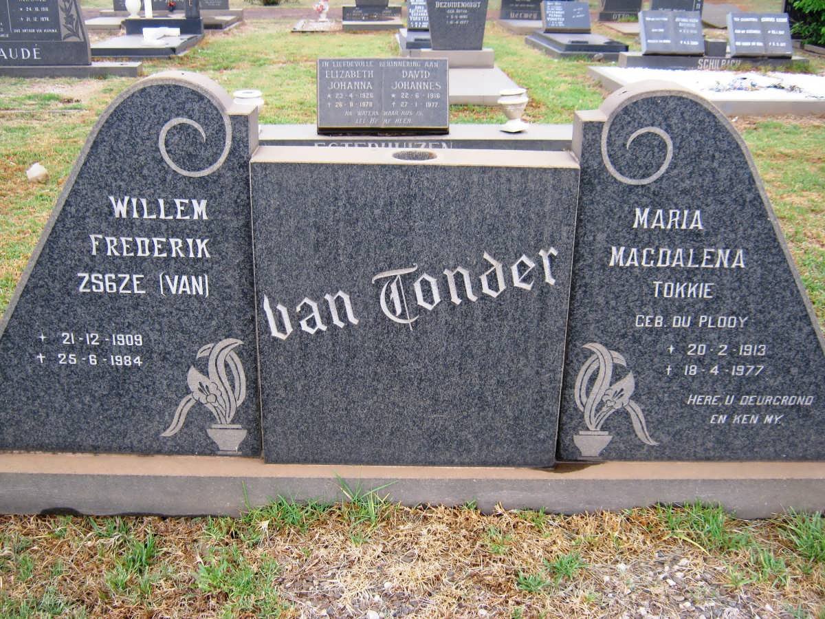 TONDER Willem Frederik, van 1909-1984 &amp; Maria Magdalena DU PLOOY 1913-1977