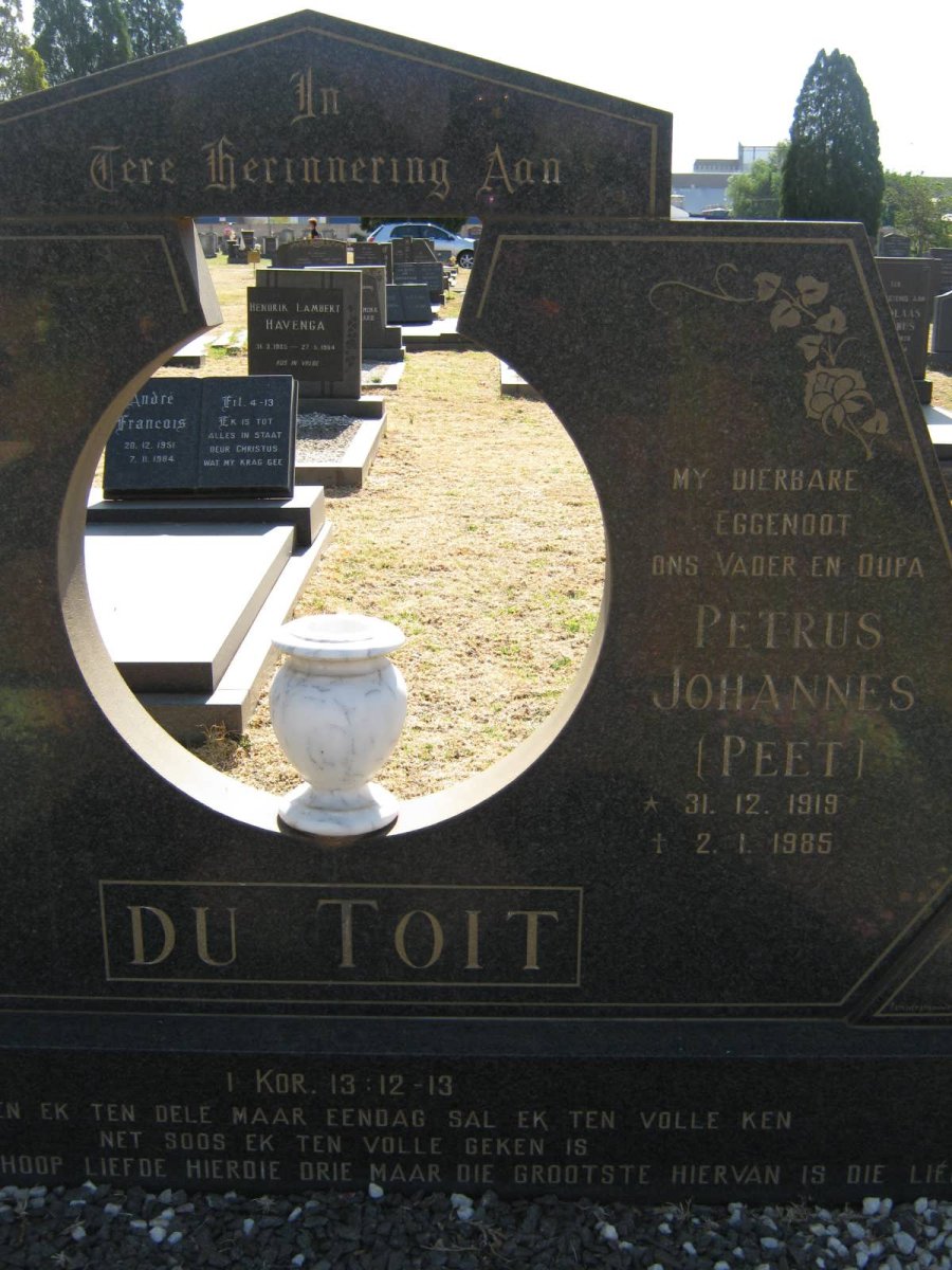 TOIT Petrus Johannes, du 1919-1985