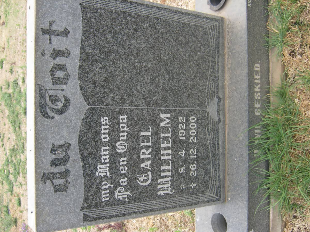 TOIT Carel Wilhelm, du 1922-2000