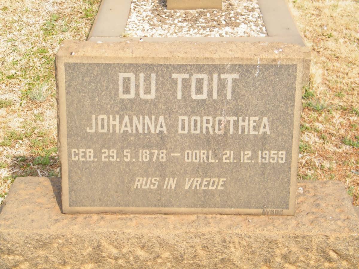TOIT Johanna Dorothea, du 1878-1959