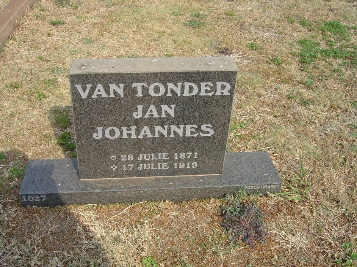 TONDER Jan Johannes, van 1871-1919