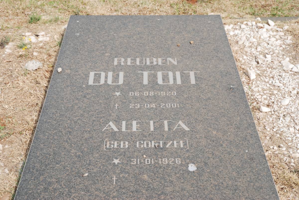TOIT Reuben, du 1920-2001 &amp; Aletta COETZEE 1926-