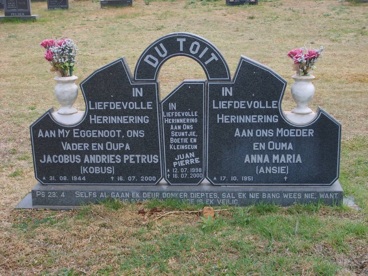 TOIT Jacobus Andries Petrus, du 1944-2000  &amp; Anna Maria 1951-