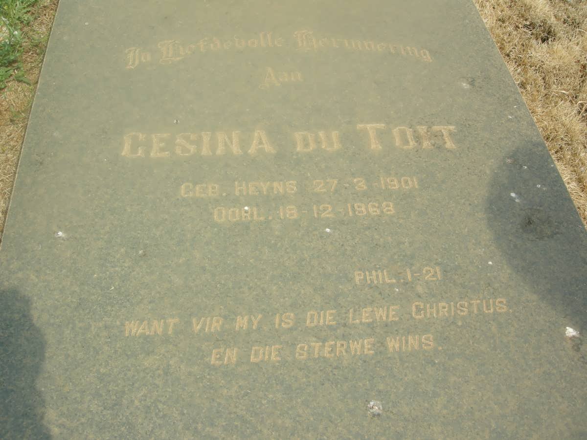 TOIT Gesina, du nee HEYNS 1901-1968