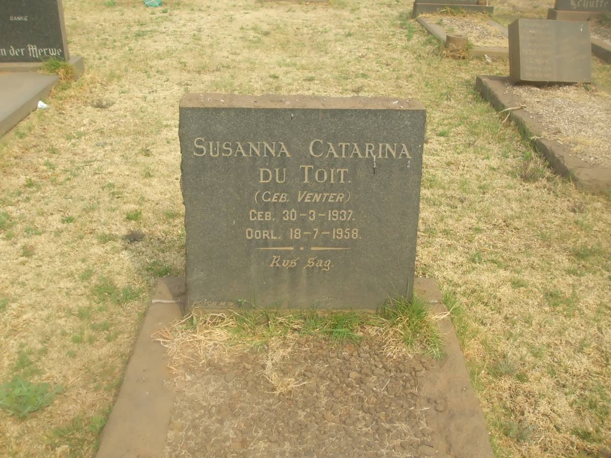 TOIT Susanna Catarina, du nee VENTER 1937-1958
