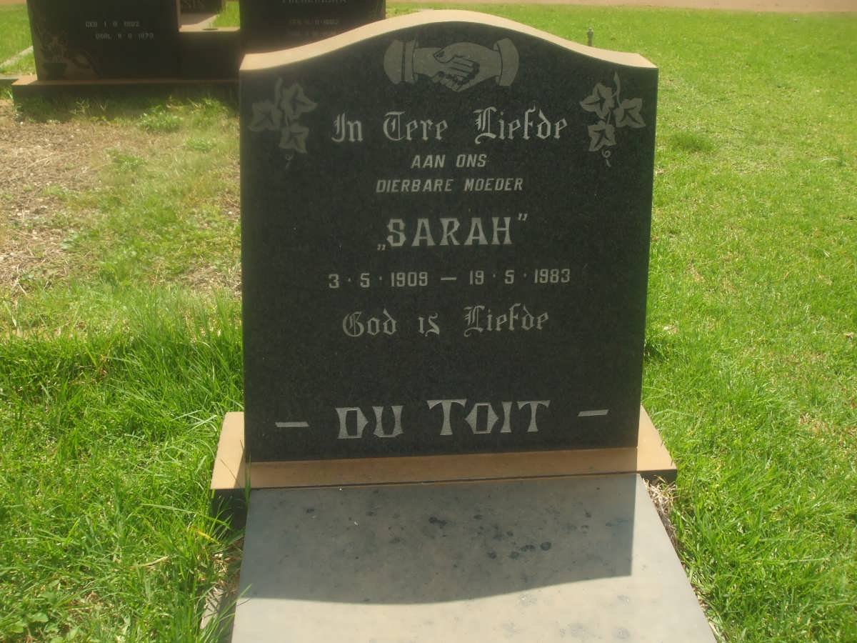 TOIT Sarah, du 1909-1983