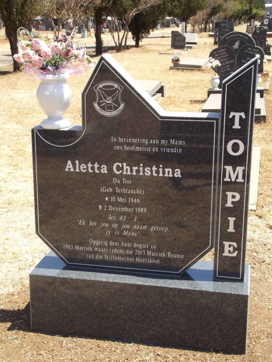 TOIT Aletta Christina, du nee TERBLANCHÉ 1946-1989