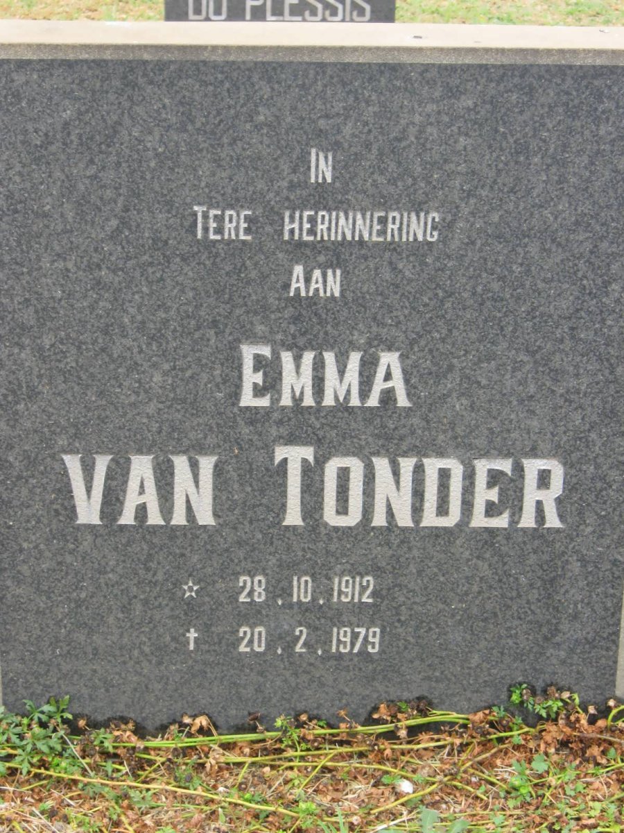 TONDER Emma, van 1912-1979
