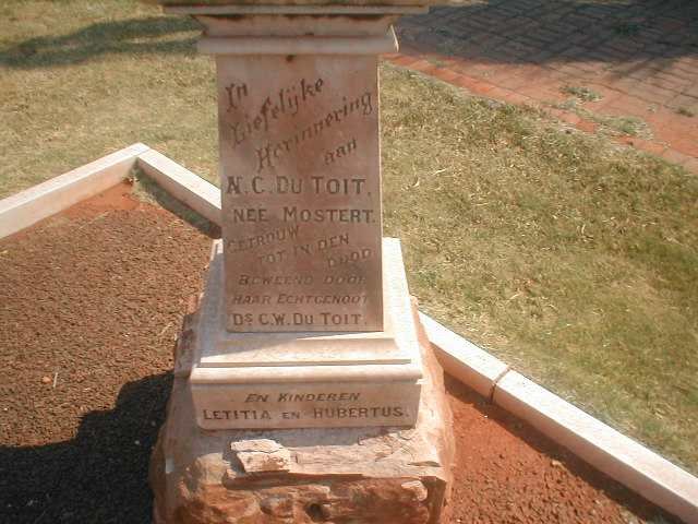 TOIT A.C. du, nee MOSTERT ??-1918