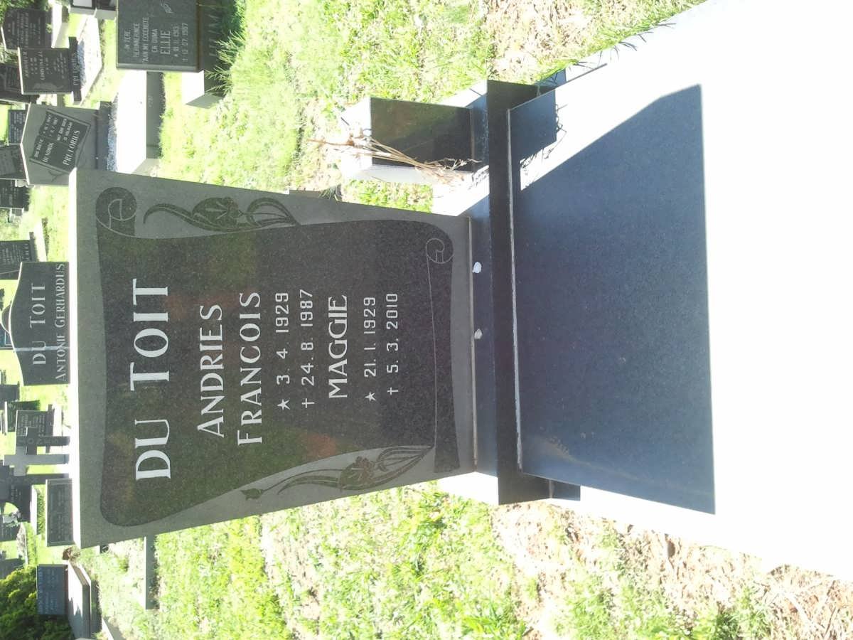 TOIT Andries Francois, du 1929-1987 &amp; Maggie 1929-2010