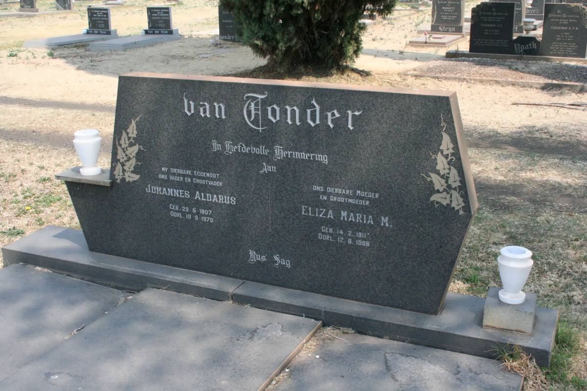 TONDER Johannes Aldarus, van 1907-1970 &amp; Eliza Maria M. 1911-1988